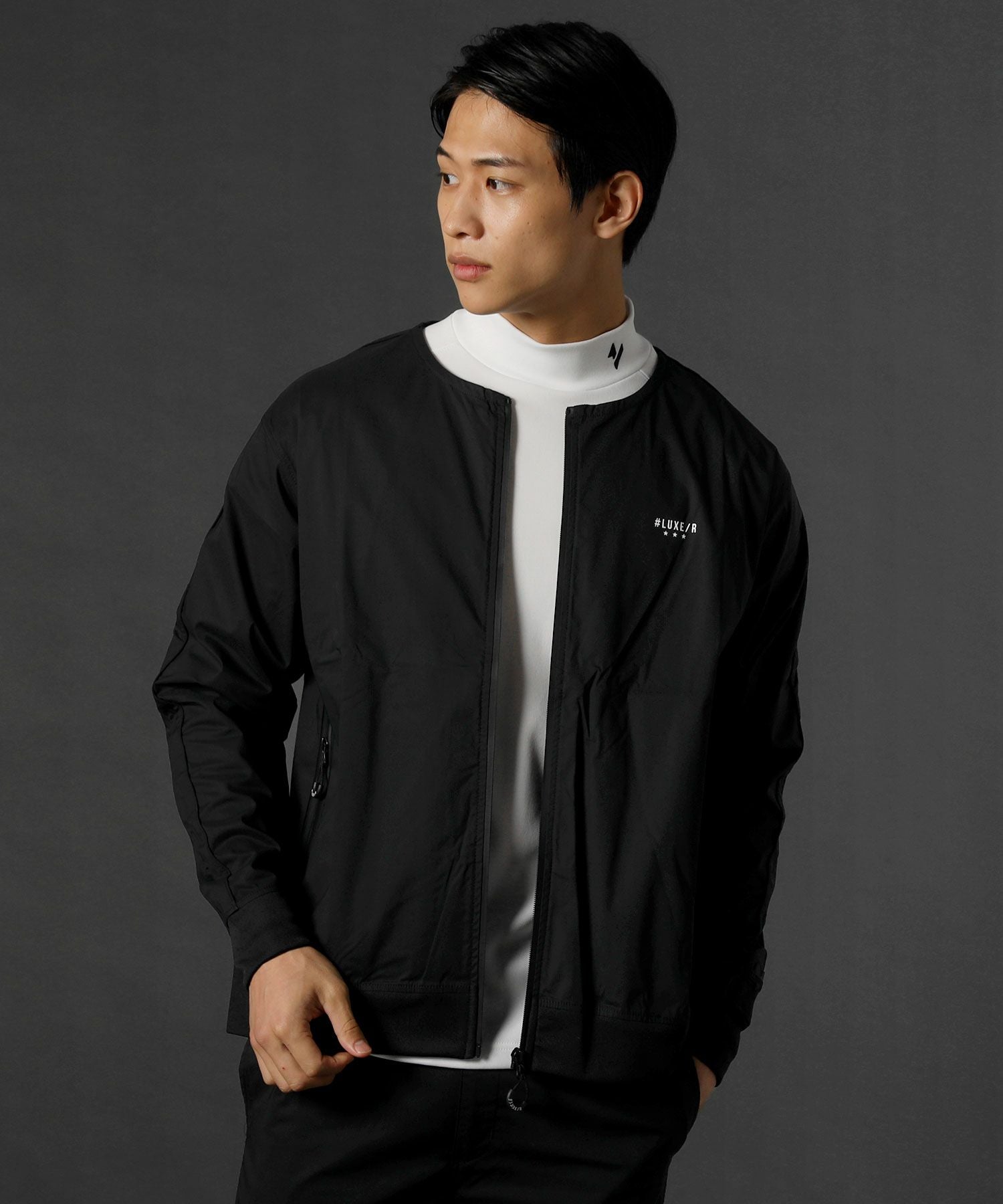 ストレッチ布帛ノーカラージップジャケット | REZES OFFICIAL ONLINE STORE