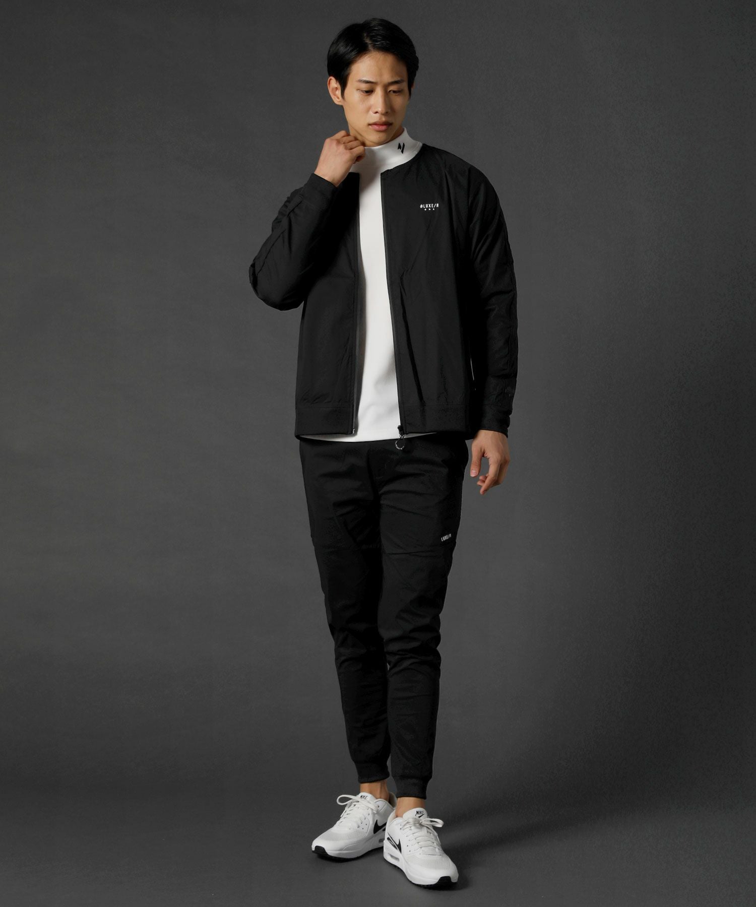 ストレッチ布帛ノーカラージップジャケット | REZES OFFICIAL ONLINE STORE