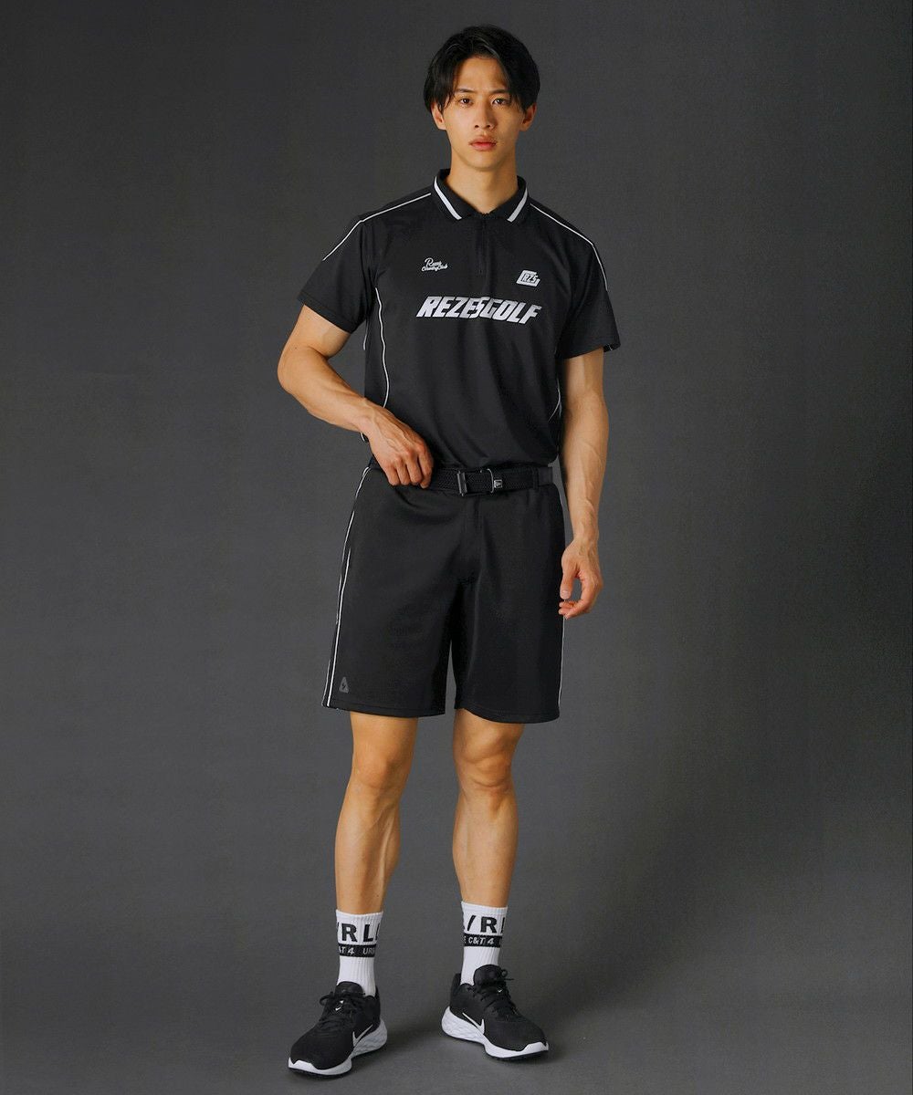 パイピングハーフジップ半袖ポロシャツ | REZES OFFICIAL ONLINE STORE