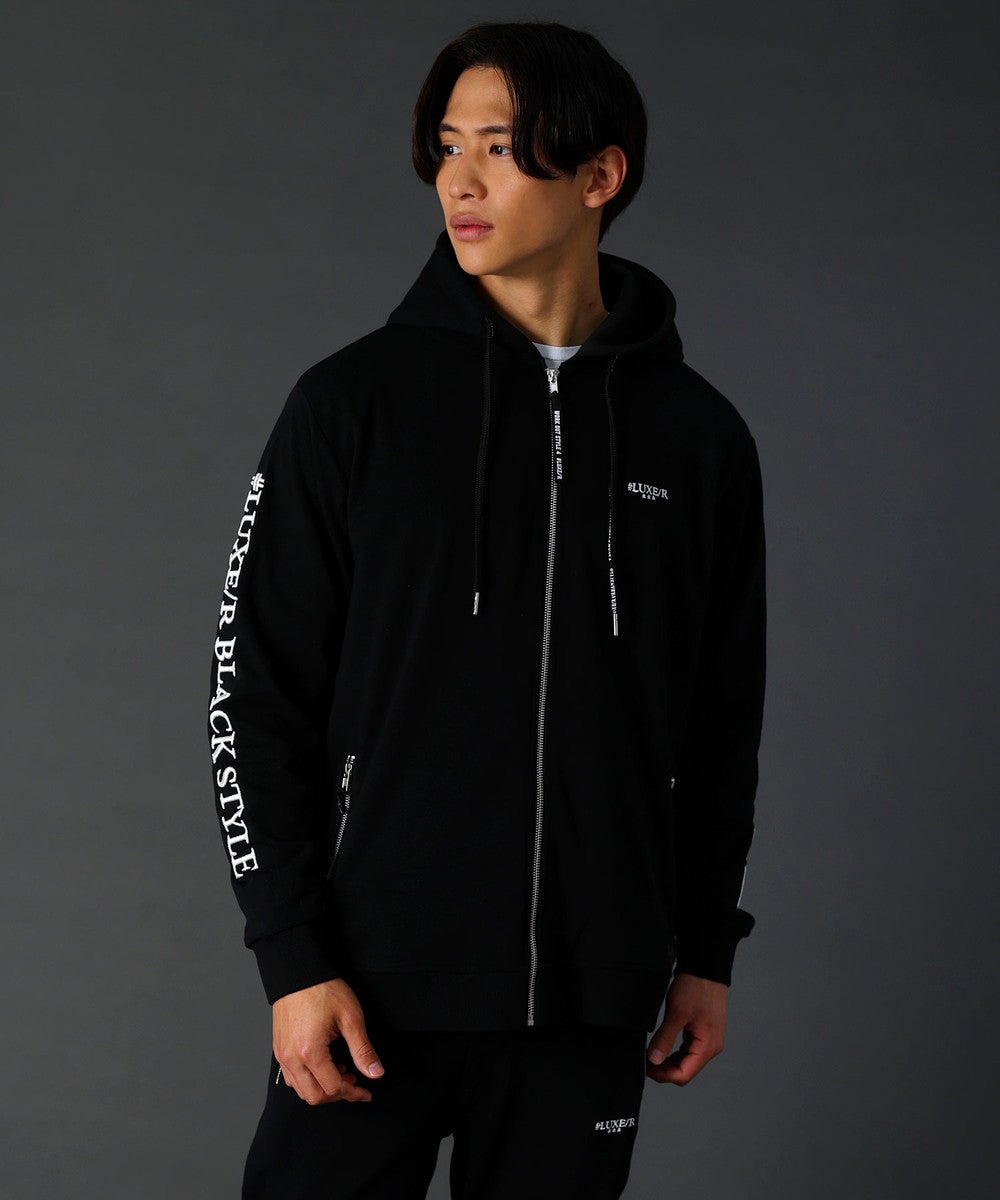 ストレッチポリレーヨン立体刺繍入りジップパーカー | REZES OFFICIAL