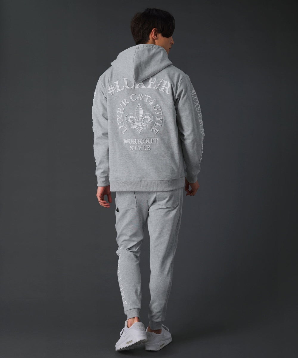 ストレッチポリレーヨン立体刺繍入りジップパーカー | REZES OFFICIAL