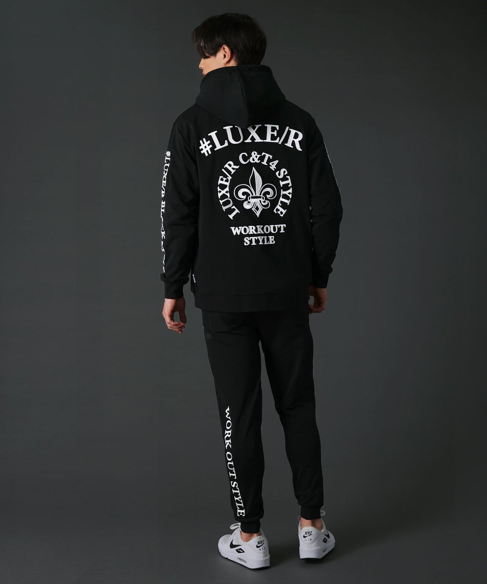 ストレッチポリレーヨン立体刺繍入りジップパーカー | REZES OFFICIAL