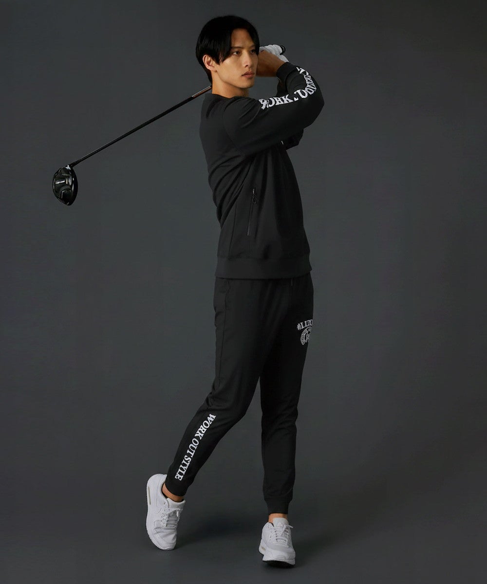 バーバリーゴルフ ロゴ 長袖ワンピース ハイネック プリーツ 黒 ストレッチ M GOLF アウトラインロゴ ストレッチ 裏起毛ハイネック長袖Tシャツ(長袖
